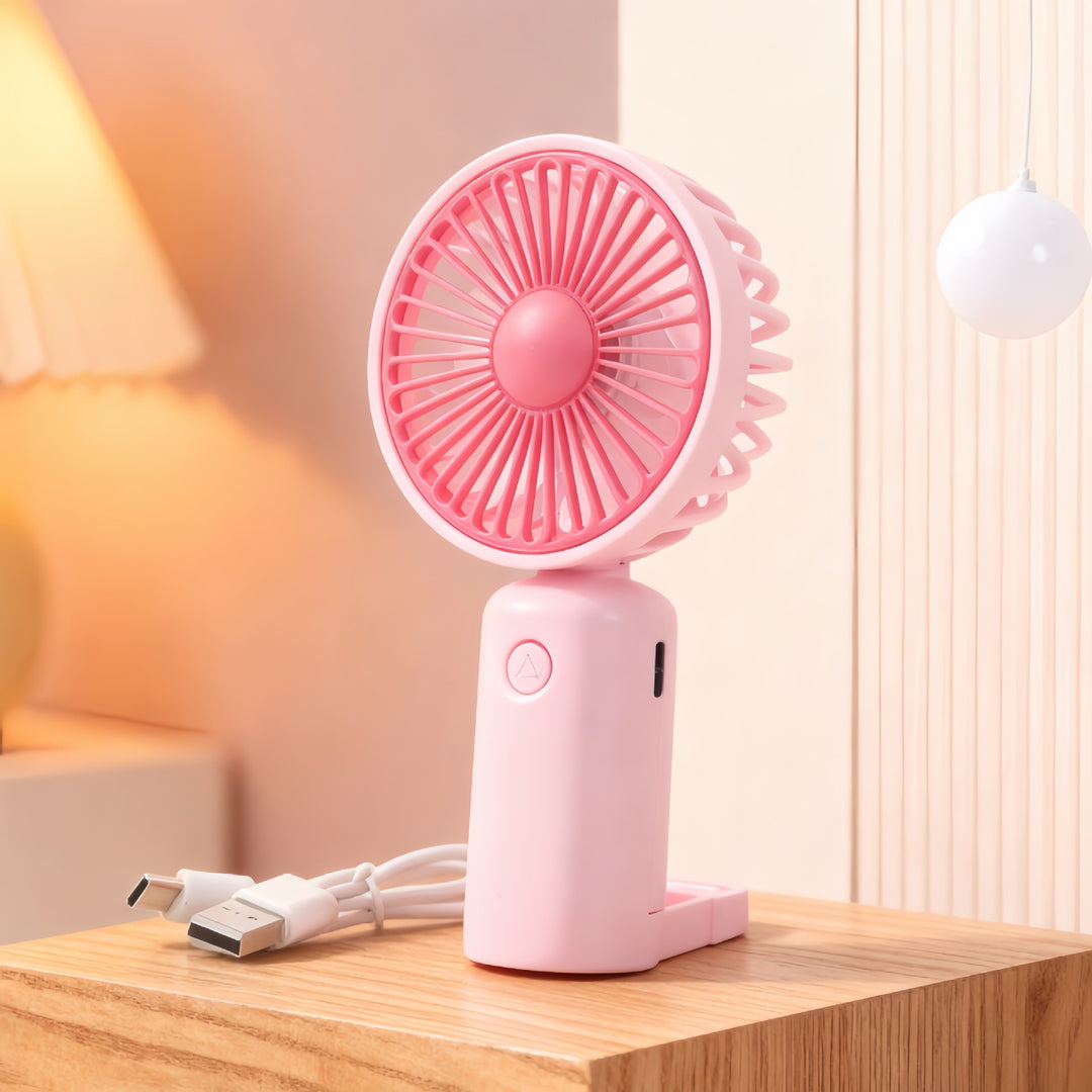 Women's Portable Mini Fan with Flexible Tilt and USB Charging Function Bowlift