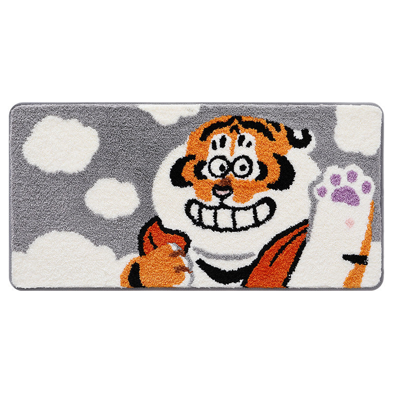 Playful Cartoon Tiger Bath Mat Bowlift