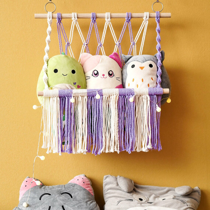 Handwoven wall hanging in boho style