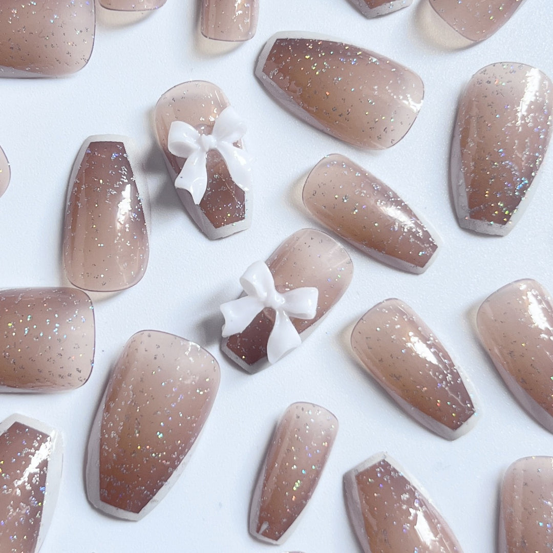 Glamorous Glittery Nail Art Bowlift
