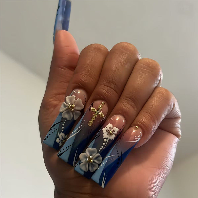 Decorative 3D Floral Nail Art Extensions Bowlift