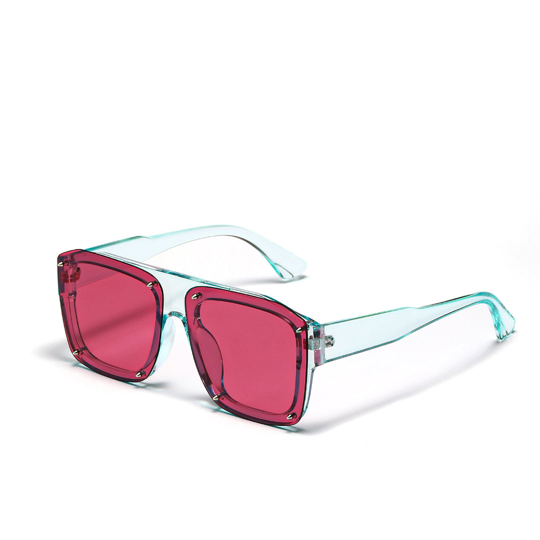 Women's Square Sunglasses with Fashionable Transparent Frame Bowlift