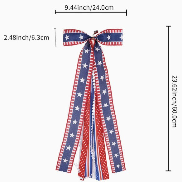 Women's Nan Hair Ruffle Bow with Long Ribbon Straps and Clip Closure Bowlift