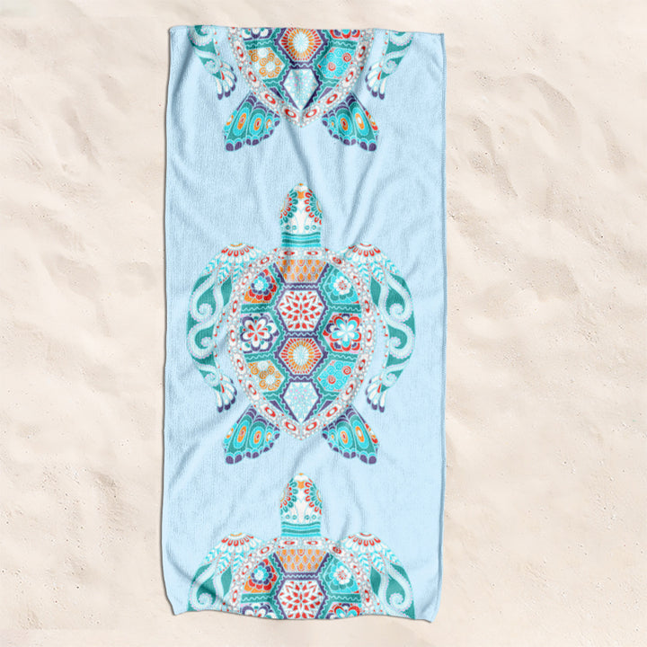 Beach towel with creative turtle pattern Bowlift