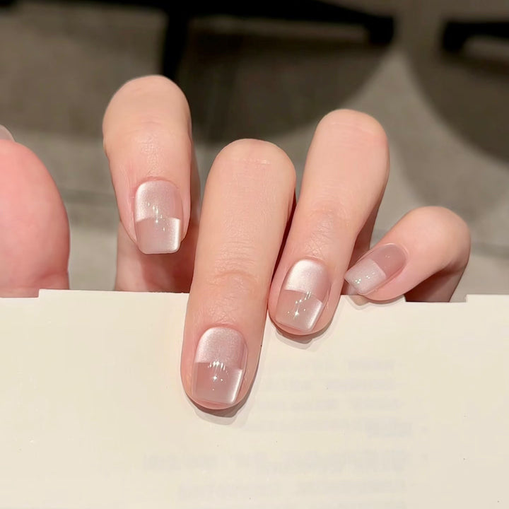 Elegant Glossy French Tip Press-On Nail Set