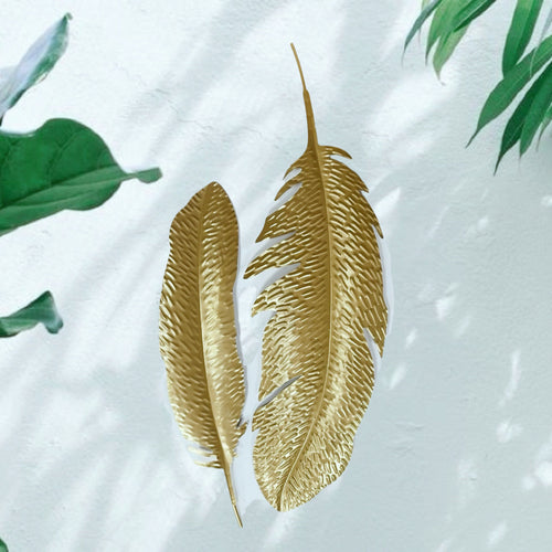 Decorative Metal Feather Wall Art Bowlift
