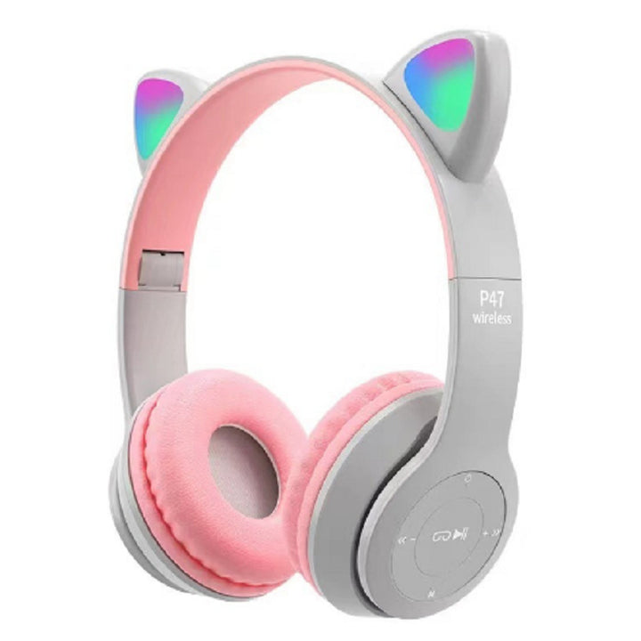 Wireless Cat Ear Headphones with Colorful LED Light Bowlift