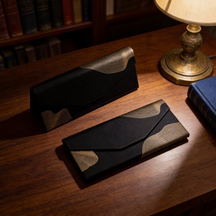 Magnetic Hard Sunglasses Case with Wave Line Pattern Bowlift