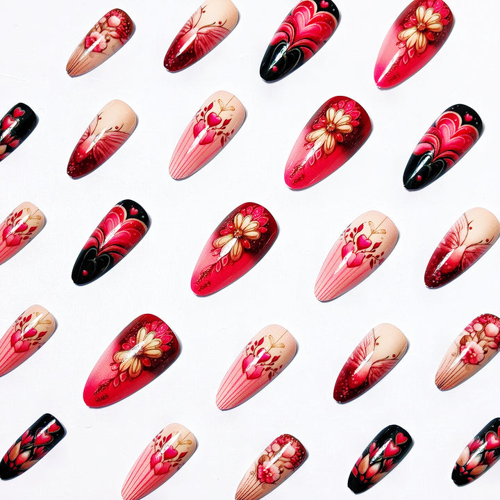 Romantic Floral Nail Art Design Bowlift