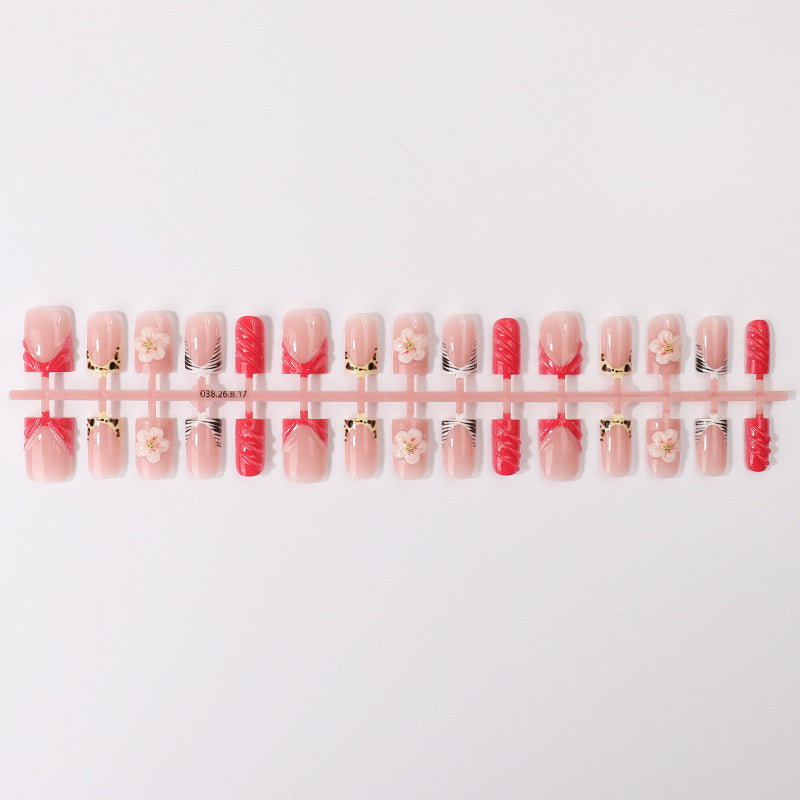 Floral Design Press-On Nail Tips Set Bowlift