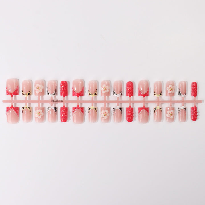 Floral Design Press-On Nail Tips Set Bowlift