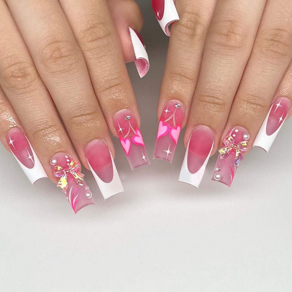 Creative 3D Heart-Design Nail Art Extensions Bowlift