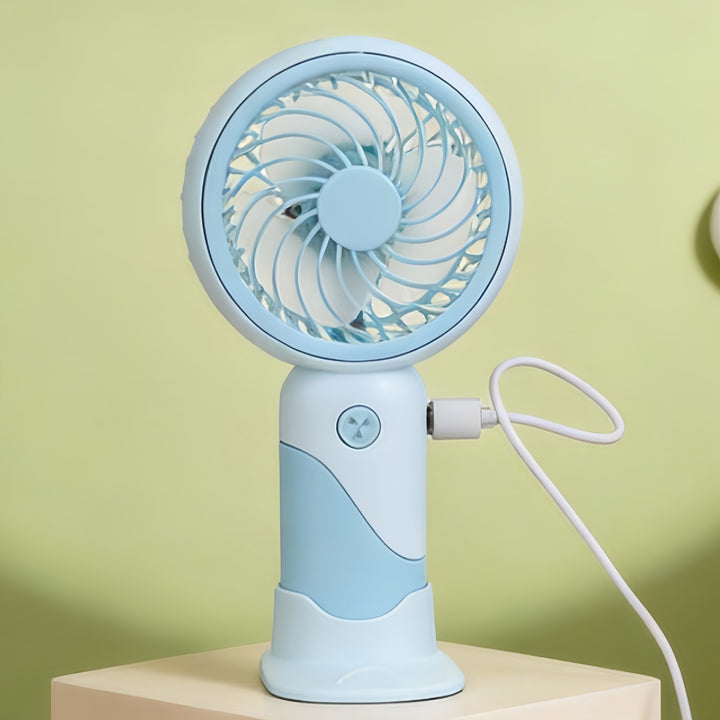 Women's Portable Handheld Fan with Rotating Head and USB Charging Function Bowlift