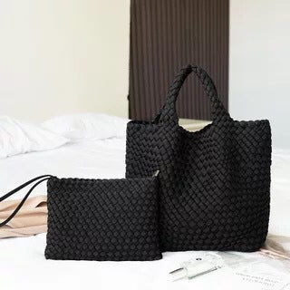 Braided Handbag with Removable Clutch Bowlift
