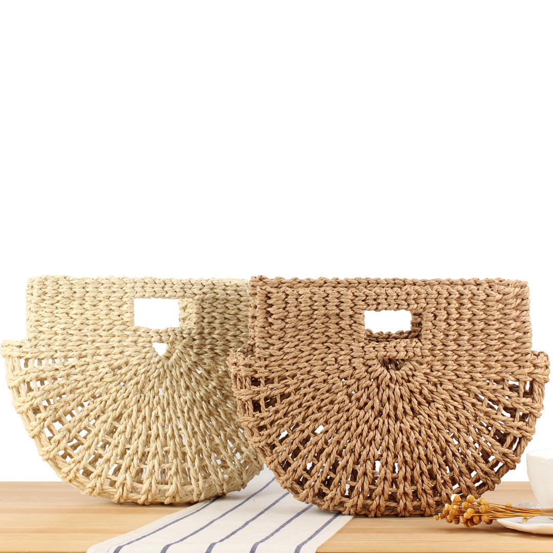 Hand-knotted basket bag with structured design Bowlift