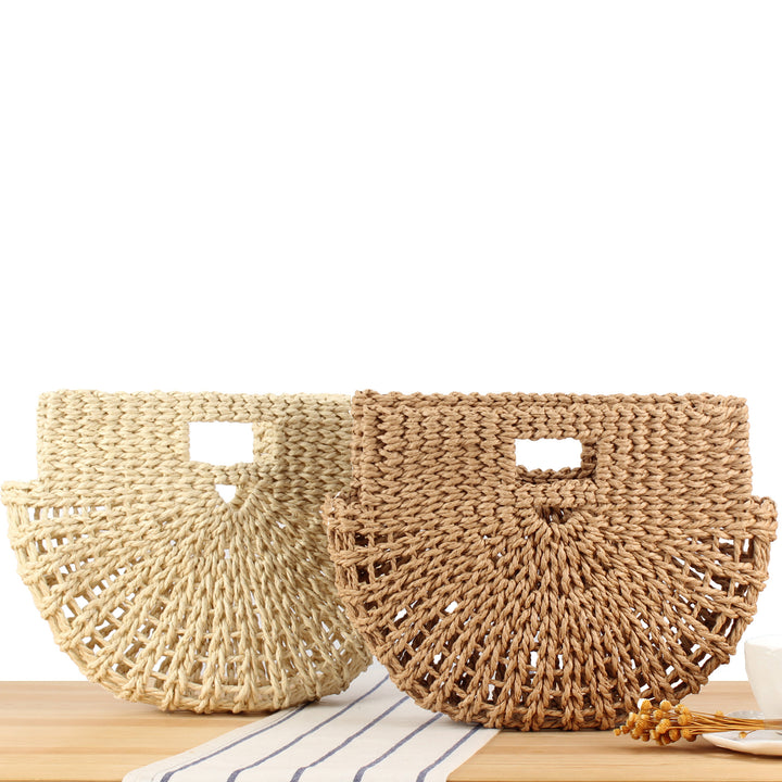 Hand-knotted basket bag with structured design Bowlift