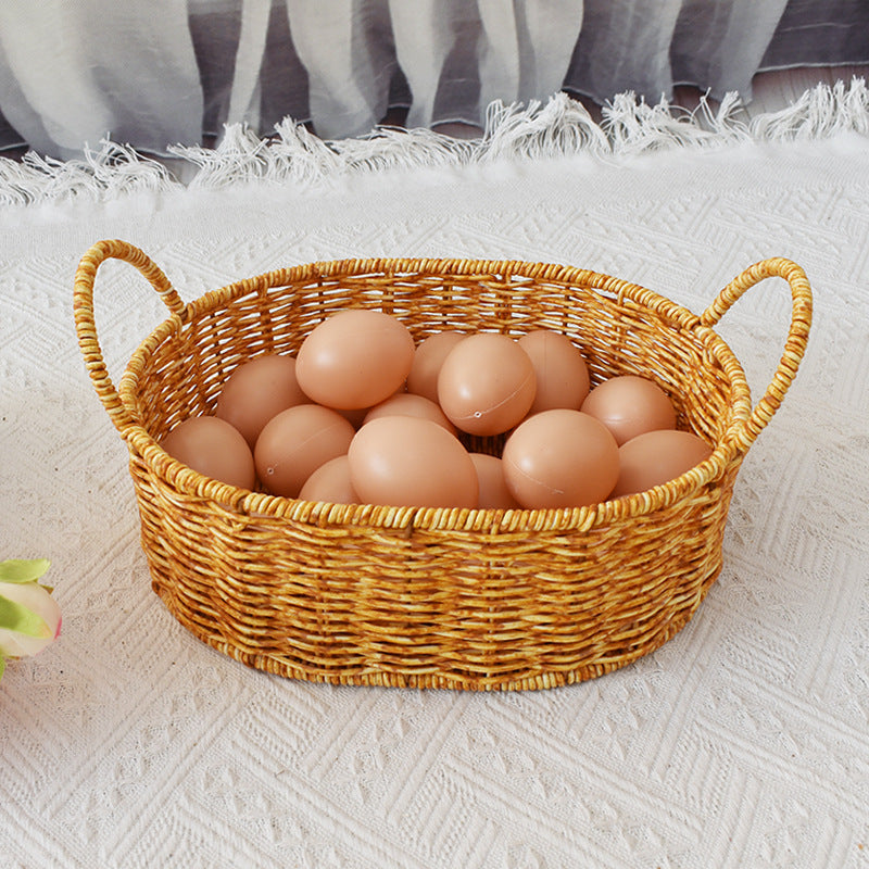 Handcrafted Woven Storage Basket with Handles Bowlift