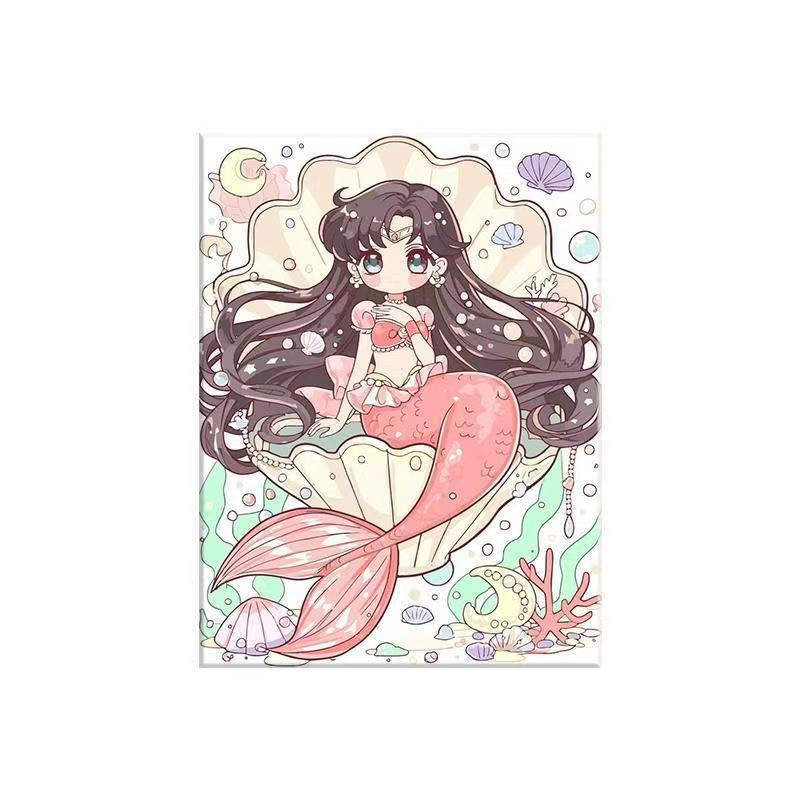Anime-Inspired Mermaid Illustration Canvas Art Bowlift