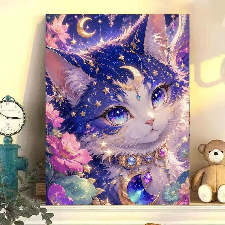 Cosmic Cat Illustration Wall Art Bowlift