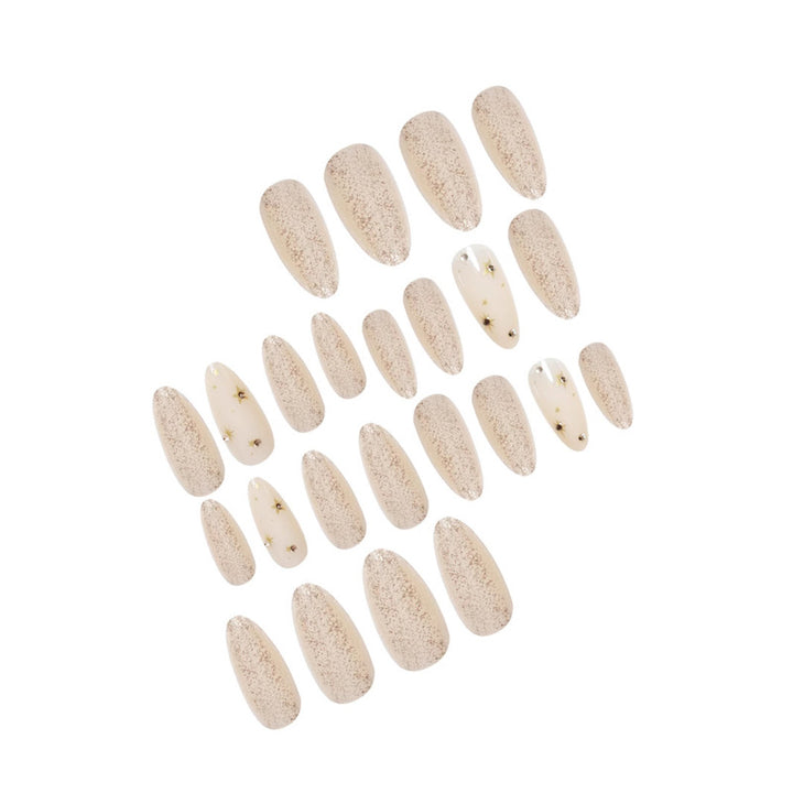 Glittering Star-Embellished Press-On Nail Art Bowlift