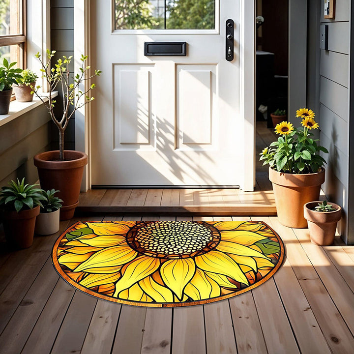 Sunflower-Themed Decorative Door Mat Bowlift