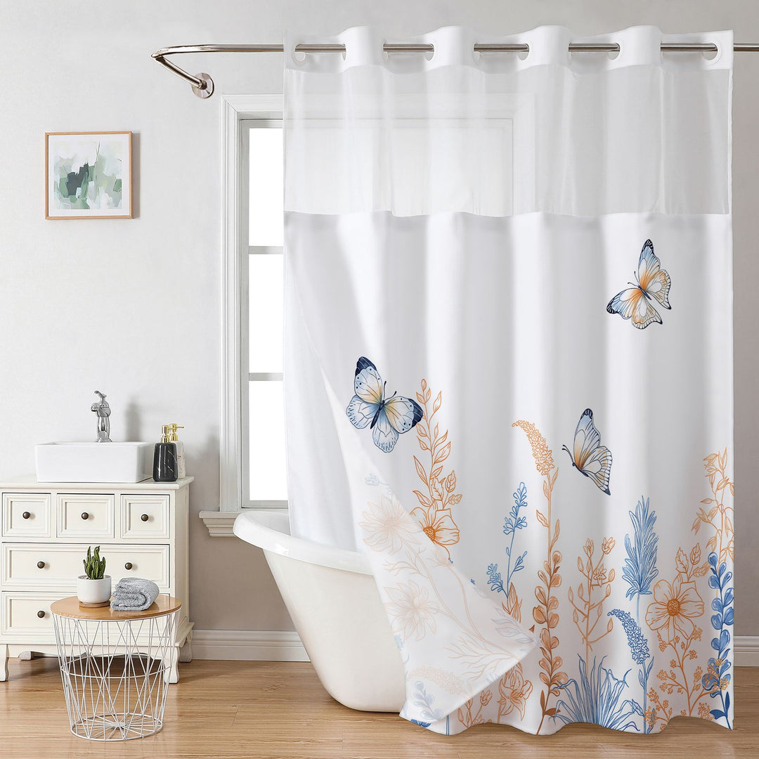Elegant Butterfly Shower Curtain Bowlift