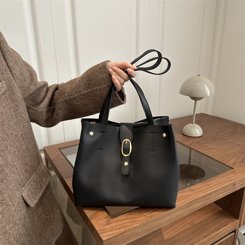 Structured Leather Tote Bag Bowlift