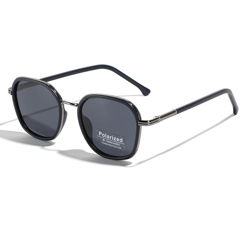 Women's geometric polarized sunglasses with stylish metal frame Bowlift