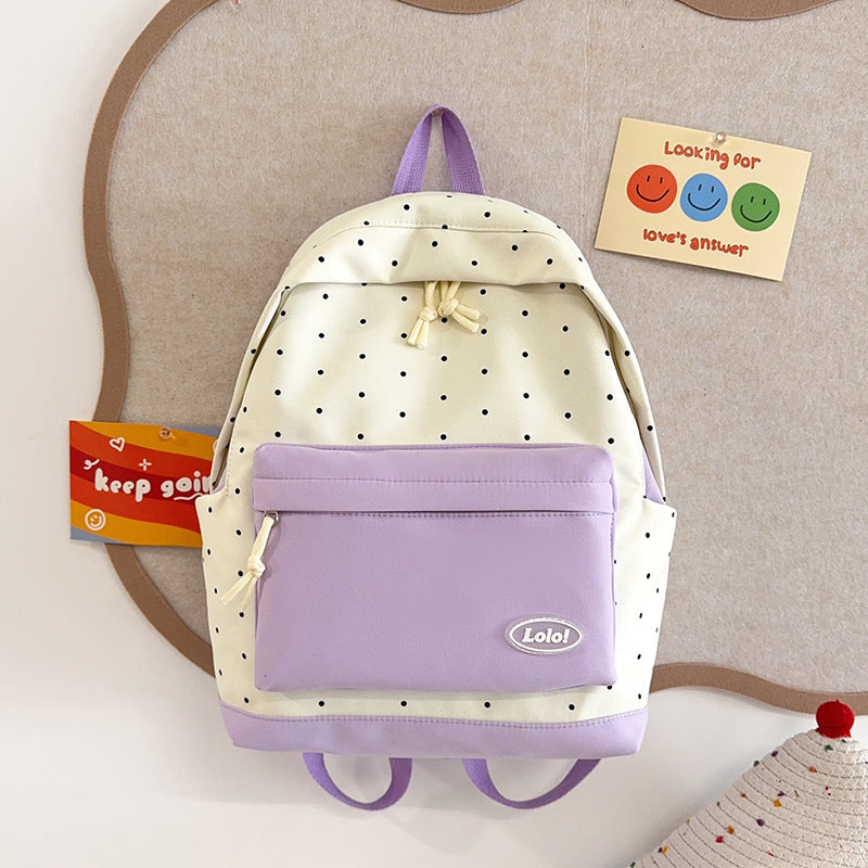 Polka Dot Patterned Backpack