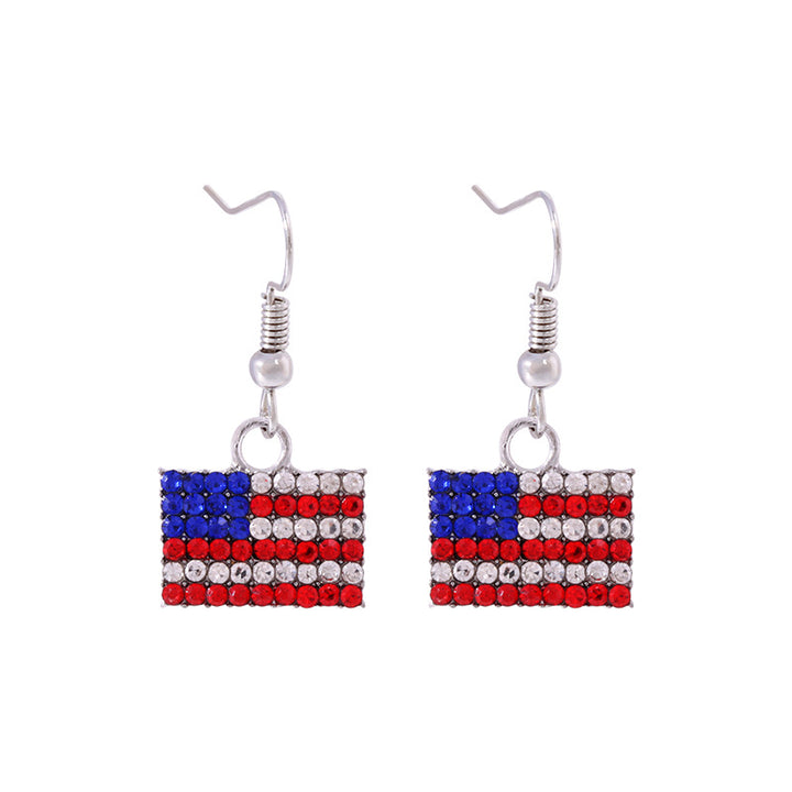 Women's lightweight star earrings with enamel flag design and fishhook Bowlift