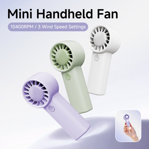 Cooling compact rechargeable handheld turbo fan with enclosed safety grille Bowlift