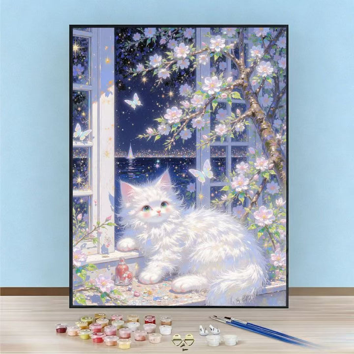 DIY Cat-Themed Paint by Numbers Art Kit Bowlift