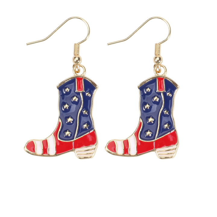 Women's filigree earrings in flag design with crystal stripes and enamel trim Bowlift