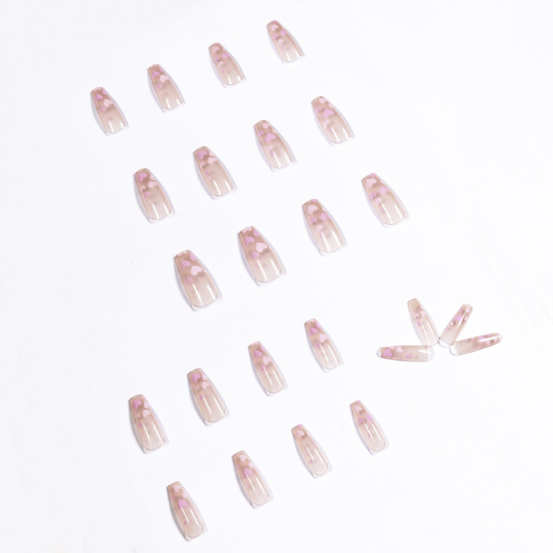 Artful Nail Art with Heart Pattern Bowlift