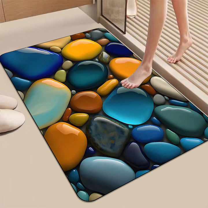 Decorative Stone Pattern Bath Mat Bowlift