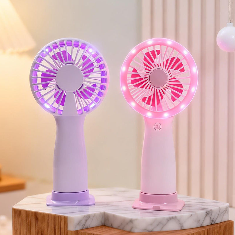 Women's Hand Fan with LED Lighting Bowlift