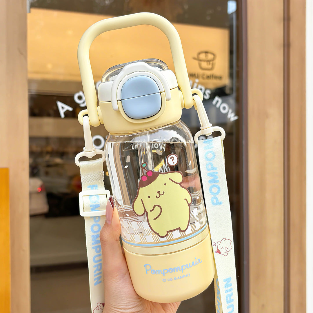 Women’s water bottle with cute animal design and sturdy carrying handle Bowlift