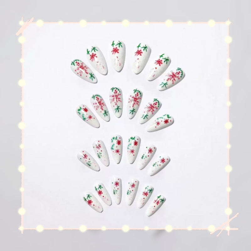Creative Nail Art with Festive Snowflake Design Bowlift