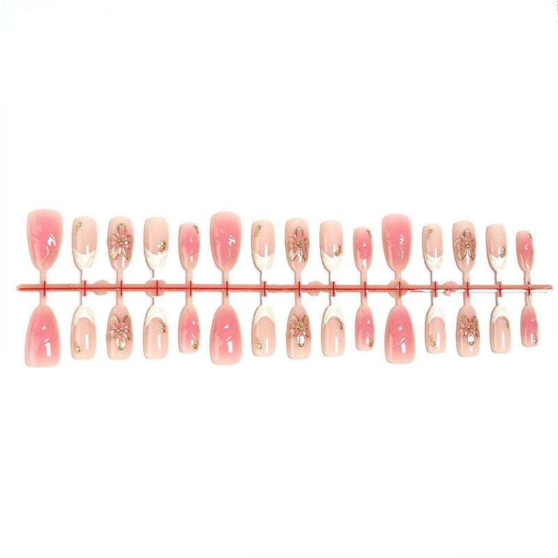 Nail set with elegant floral and glitter elements Bowlift