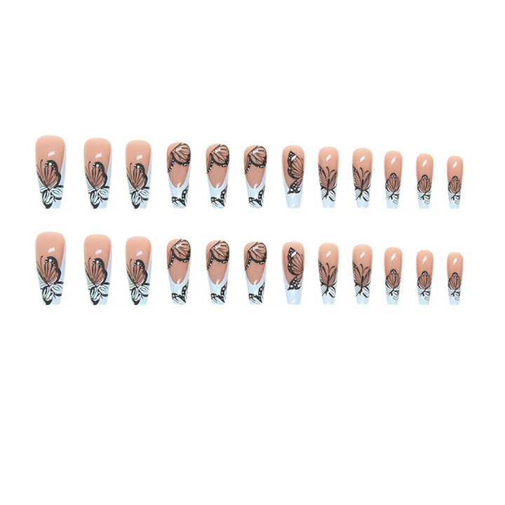 Artistic Butterfly Design Press-On Nail Tips Bowlift