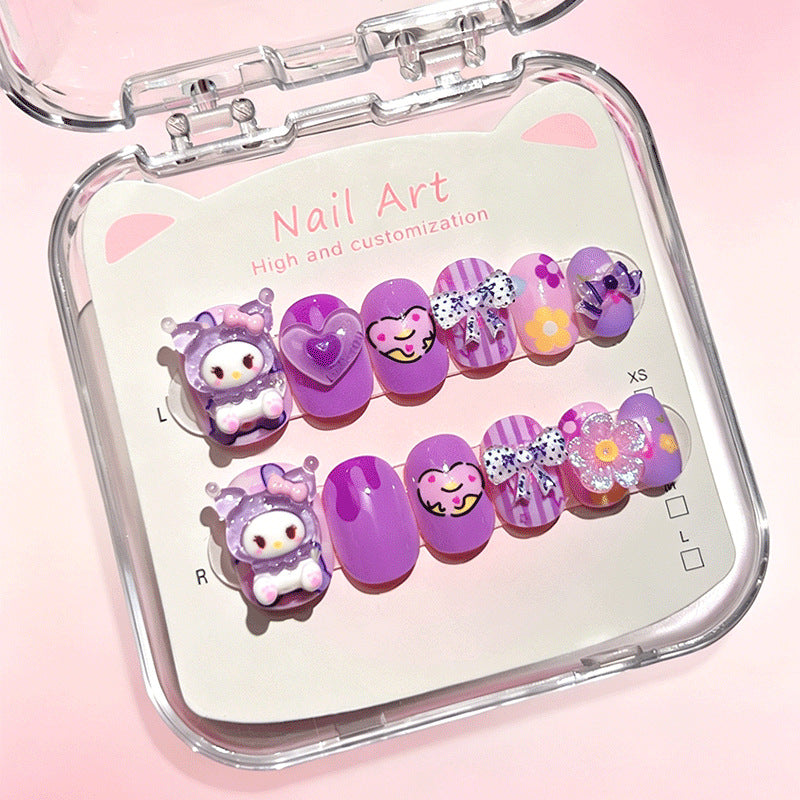 Customized Cartoon-Inspired Press-On Nail Art Set Bowlift