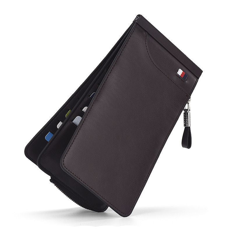 RFID-Blocking Zippered Leather Card Holder Bowlift