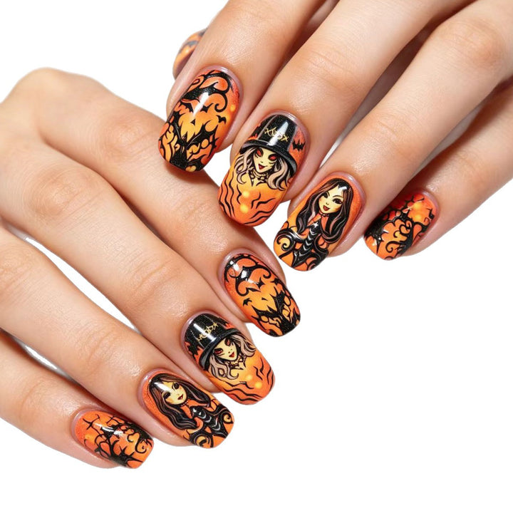 Halloween-Inspired Artistic Nail Art Bowlift