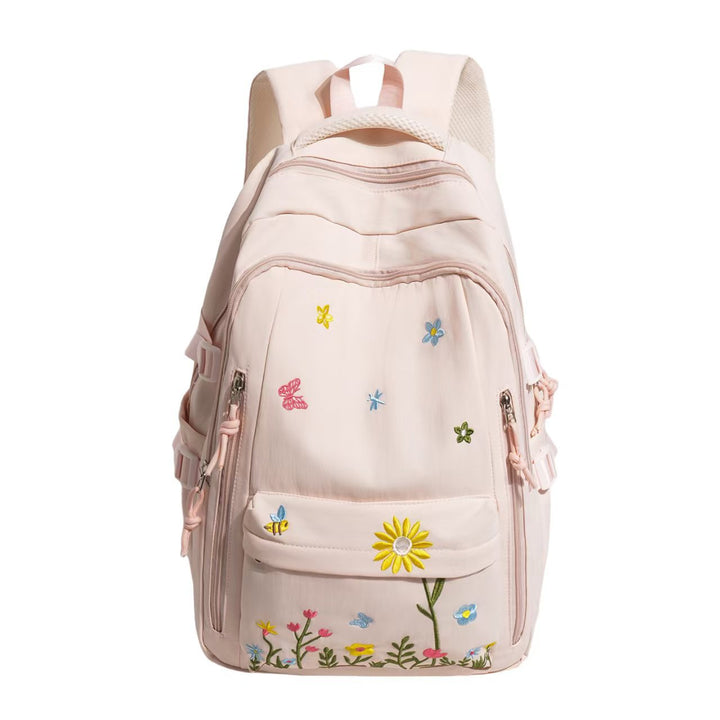 Embroidered Floral Backpack Bowlift