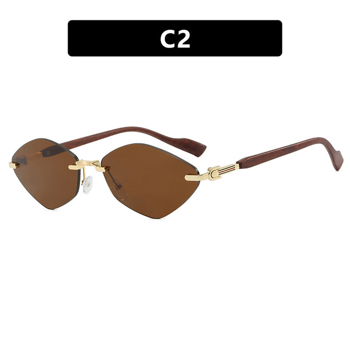 Women's geometric sunglasses with luxurious wooden arms and polarized lenses Bowlift