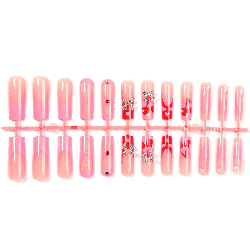 Creative nail art set with glitter and heart designs Bowlift