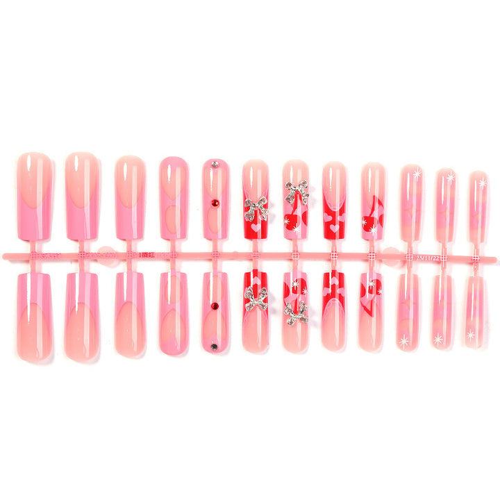 Creative nail art set with glitter and heart designs Bowlift