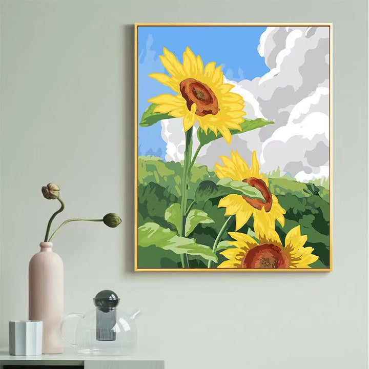 Sunflower-Themed Canvas Art Print Bowlift