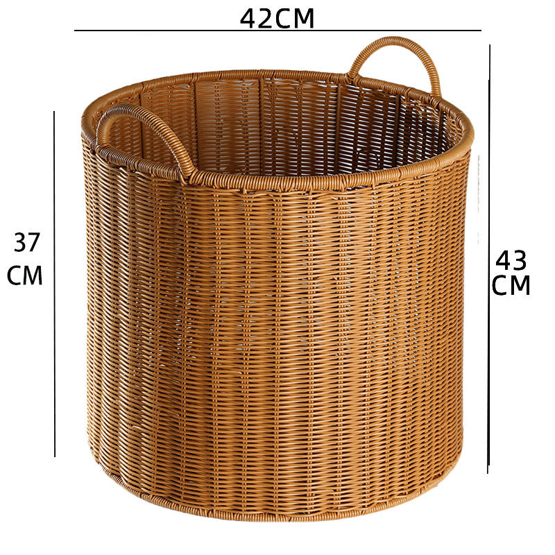 Round Woven Storage Basket with Durable Handles Bowlift