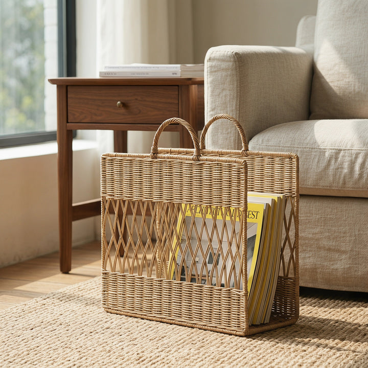 Artful Macrame Magazine Holder Bowlift